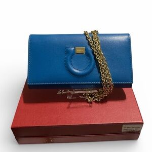 SALVATORE FERRAGAMO Cobalt Blue Wallet on Chain - NEW!